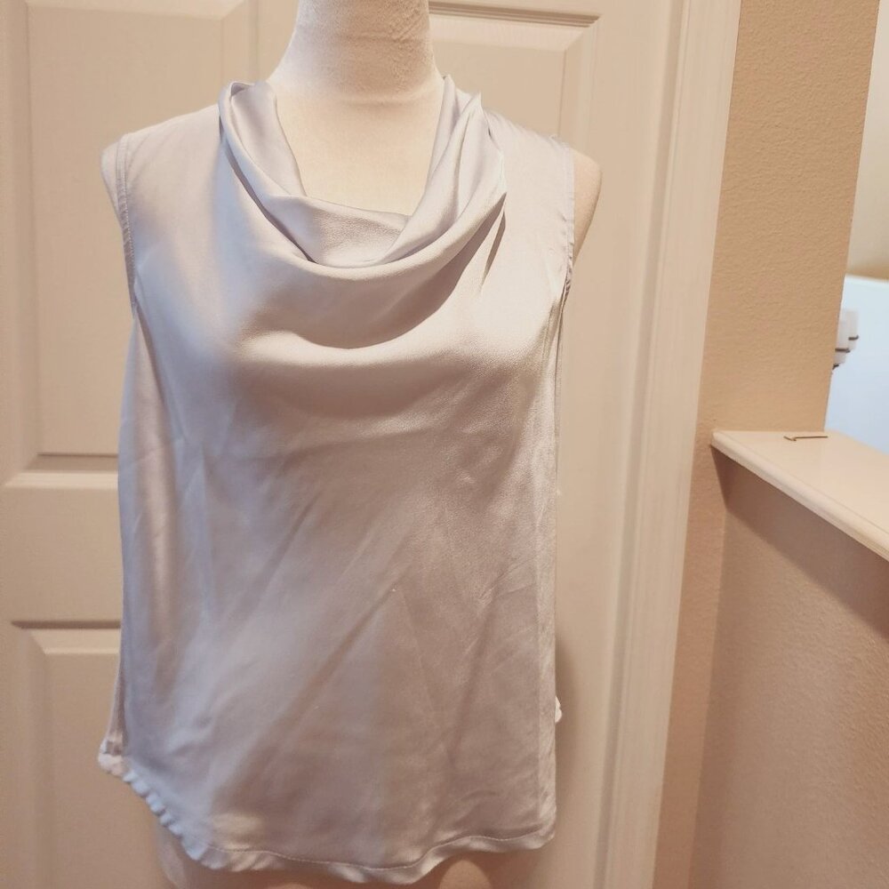 ANN TAYLOR POWDER BLUE COWL NECK TOP